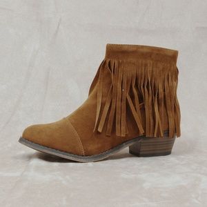 Faux Suede Tan Bootie Boots
